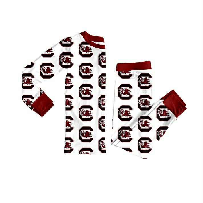 (Custom Design Preorder MOQ 5 Each Item)Team's Gamecock Print Sibling Matching Clothes