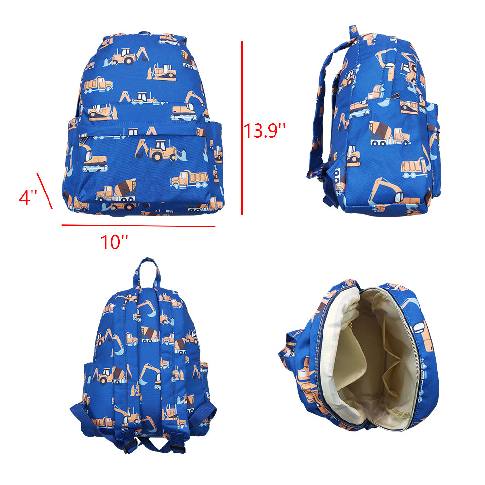 BA0169 Blue Construction Print Boys Backpack