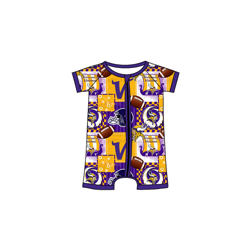 (Custom Design Preorder MOQ 20 Each Item)Team's Vikings Print Family Bamboo Matching Clothes