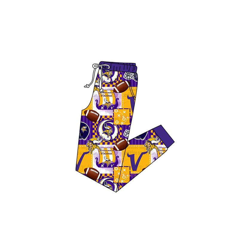 (Custom Design Preorder MOQ 20 Each Item)Team's Vikings Print Family Bamboo Matching Clothes