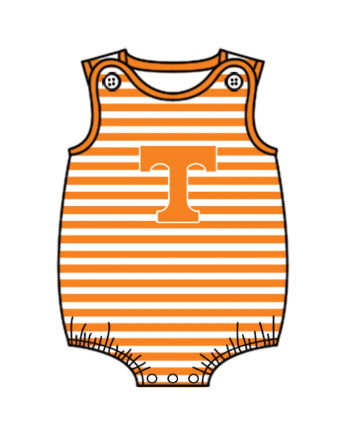 (Custom Design Preorder MOQ 5 Each Design) Team's Tennessee Stripes Print Boys Summer Matching Clothes Brothers Wear