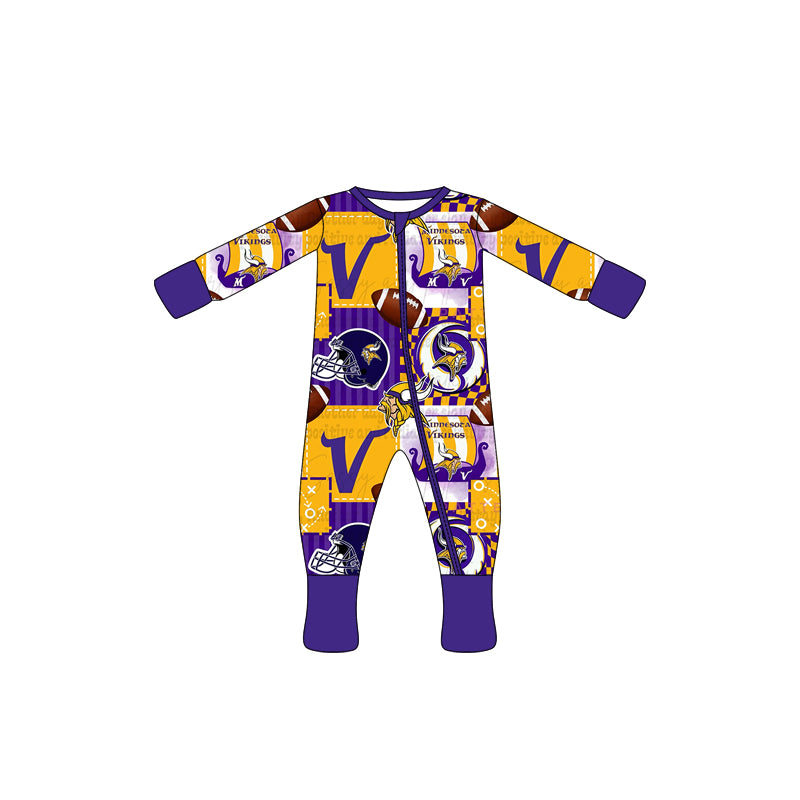 (Custom Design Preorder MOQ 20 Each Item)Team's Vikings Print Family Bamboo Matching Clothes