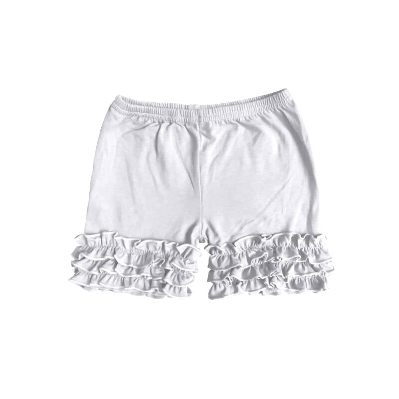 (Custom Design Preorder MOQ 5) White Color Girls Summer Icing Bottom Shorts