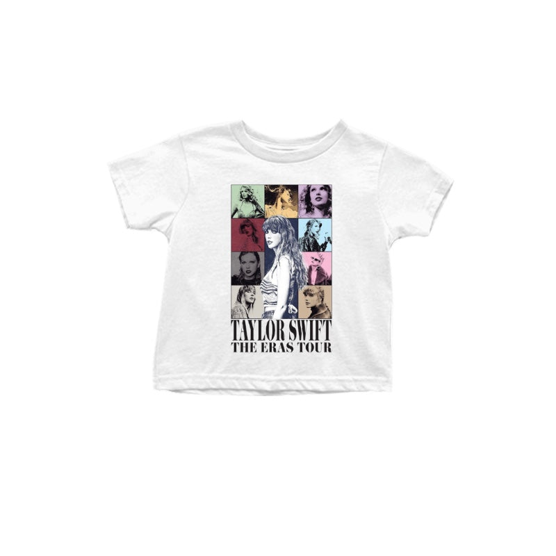 (Custom Design Preorder MOQ 5) White Singer Print Girls Summer Tee Shirts Top
