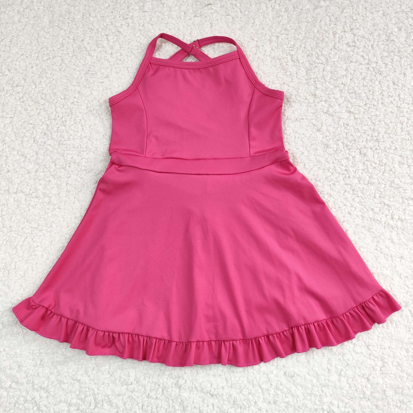 7 Colors Girls Knee Length Shorts 1 Pieces Yoga Dress