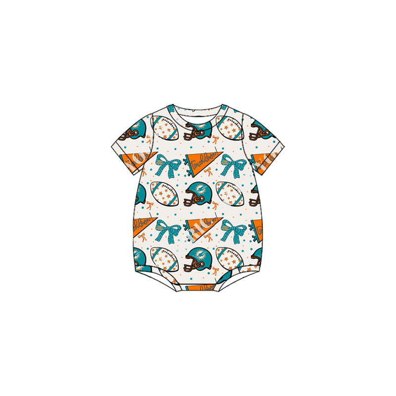 (Custom Design Preorder MOQ 20 Each Item)Team's Dolphins Print Family Bamboo Matching Clothes