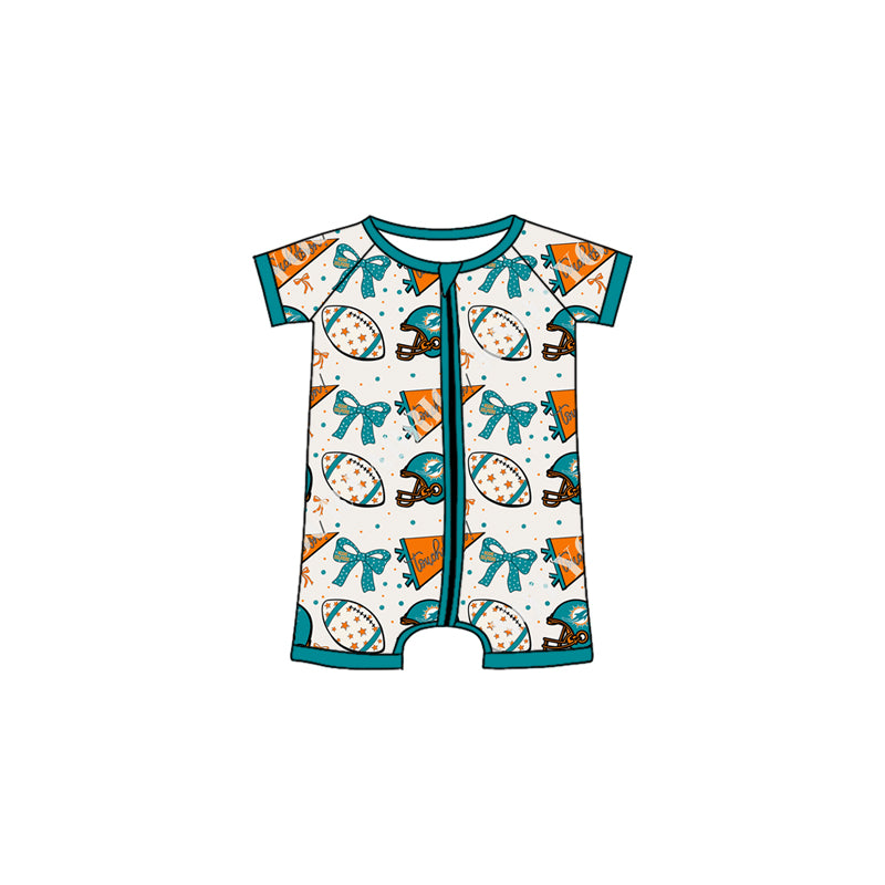 (Custom Design Preorder MOQ 20 Each Item)Team's Dolphins Print Family Bamboo Matching Clothes
