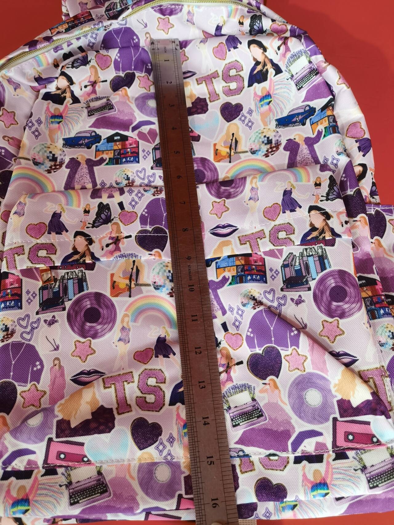 USA-Shop BA0172 Purple Singer Swiftie Print Girls Vocal Concert Backpack