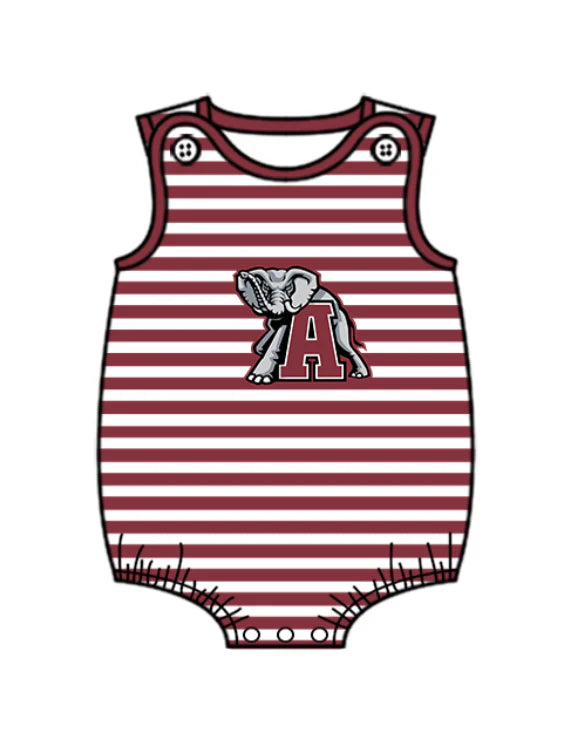 (Custom Design Preorder MOQ 5 Each Design) Team's Alabama Stripes Print Boys Summer Matching Clothes Brothers Wear