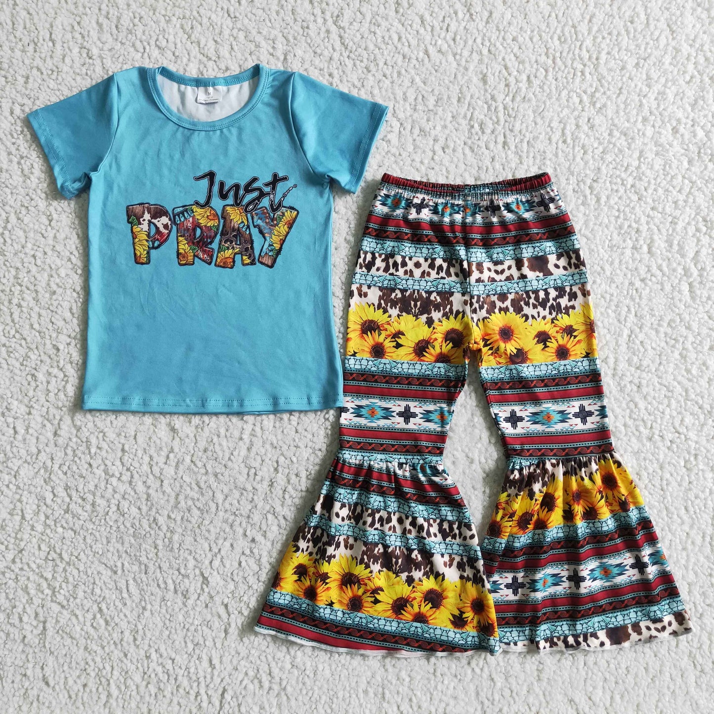 (Promotion)Short sleeve bell bottom pants outfits GSPO0031