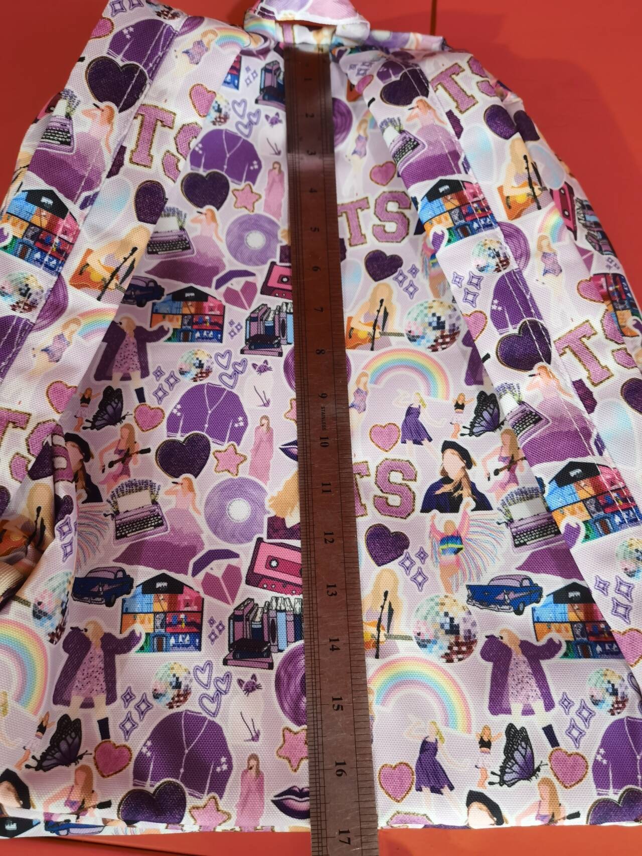 BA0172 Purple Singer Swiftie Print Girls Vocal Concert Backpack