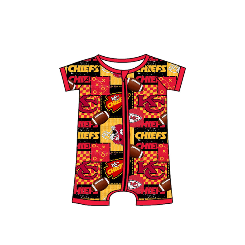 (Custom Design Preorder MOQ 20 Each Item)Team's Chiefs Print Family Bamboo Matching Clothes