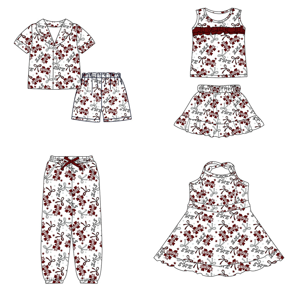 (Custom Design Preorder MOQ 5 Each Item)Team's STATE Print Family Matching Clothes