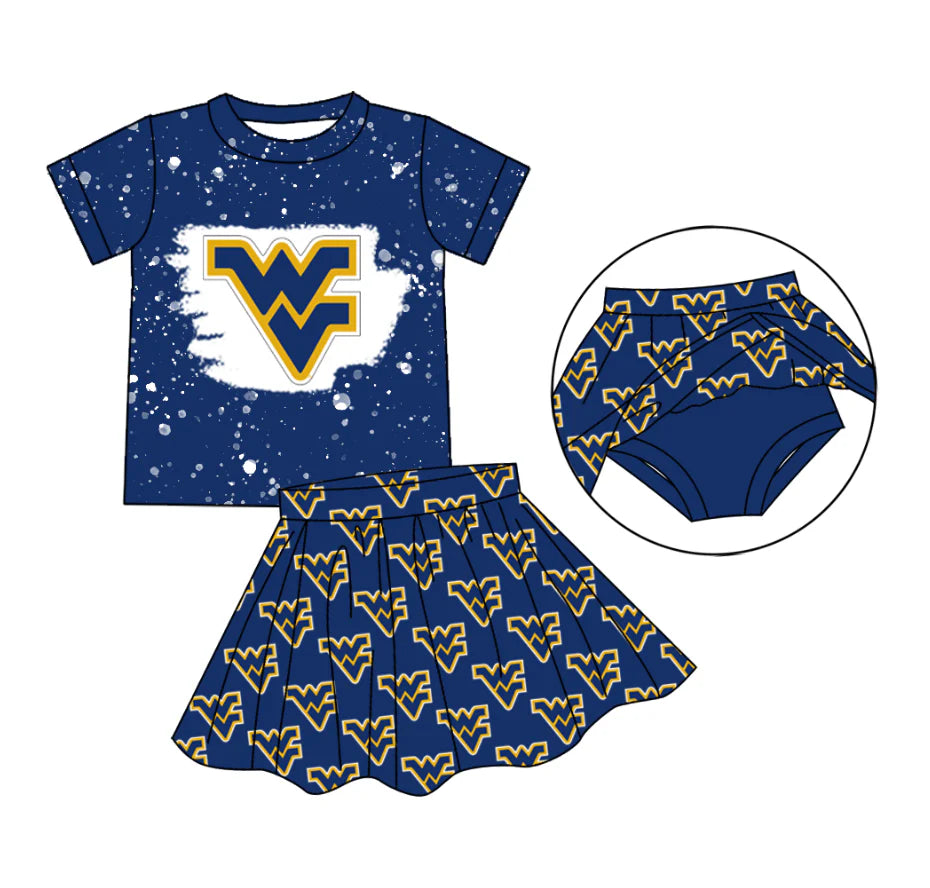 (Custom Design Preorder MOQ 5 Each Item)Team's WEST VIRGINIA Print Girls Matching Clothes