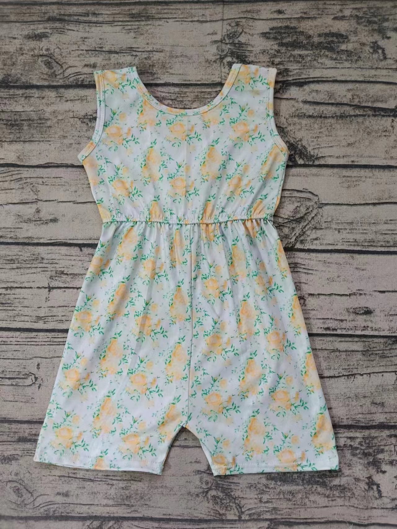 (Custom Design Preorder MOQ 5) Flowers Print Girls Summer Jumpsuits