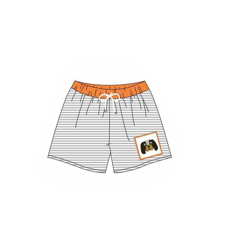 (Custom Design Preorder MOQ 5) Team's GO VOLS Stripes Print Boys Swim Trunks