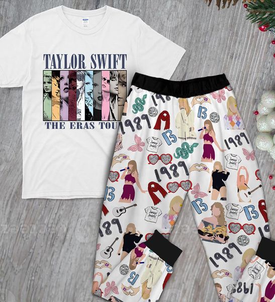 (Custom Design Preorder MOQ 5) White Singer Print Girls Clothes Set