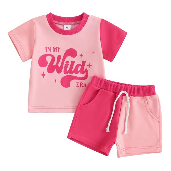 (Custom Design Preorder MOQ 5) Im My Wild ERA Pink Color Shorts Girls Summer Clothes Set