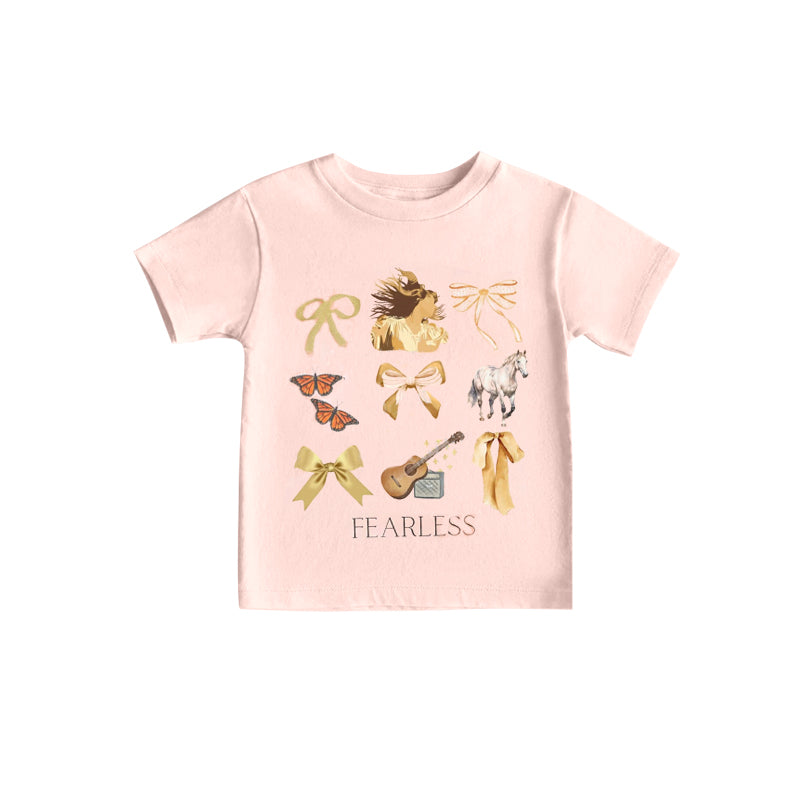 (Custom Design Preorder MOQ 5) Singer Swiftie Fearless Girls Summer Tee Shirts Top