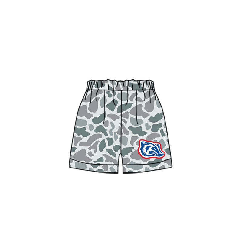 (Custom Design Preorder MOQ 5 Each Item)Team's Arkadelphia Badgers Camo Print Sibling Matching Clothes