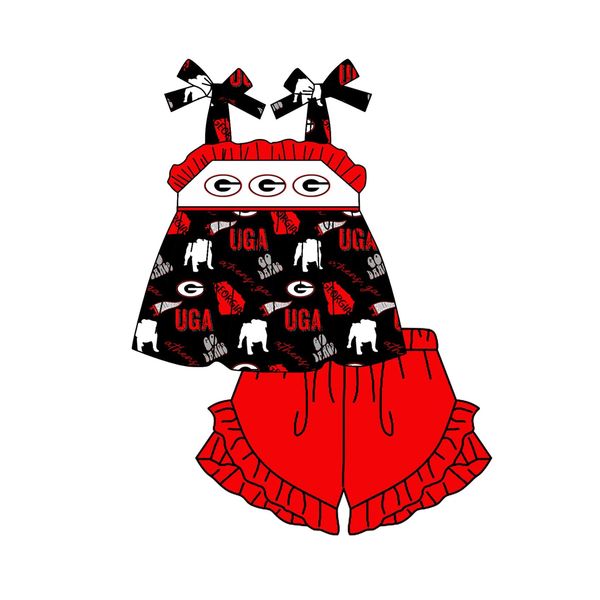 (Custom Design Preorder MOQ 5 ) Team's G Print Girls Summer Clothes Set