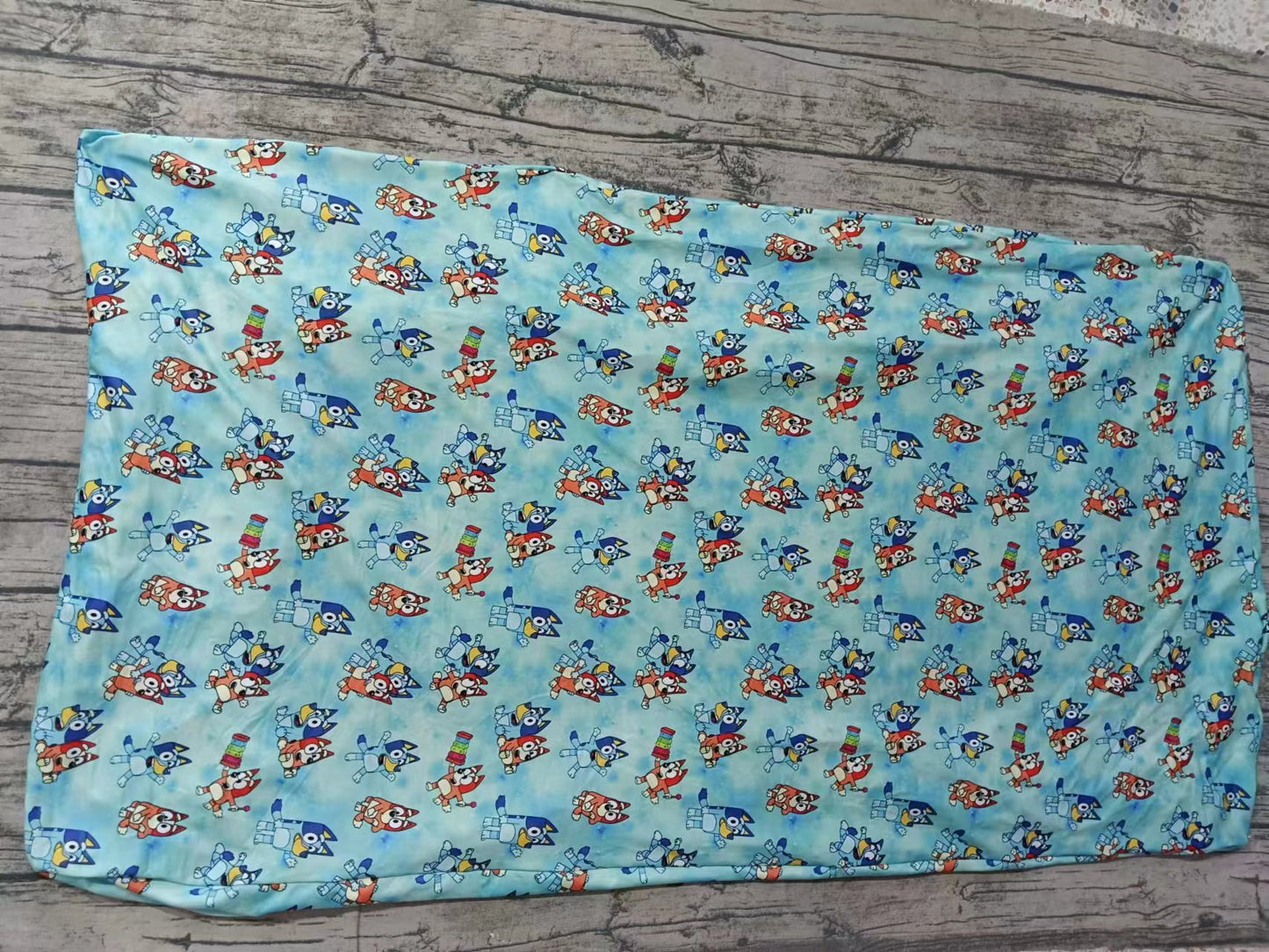 (Custom Design Preorder MOQ 3) Cartoon Dogs Blue Print Baby Kids Bed Sheets