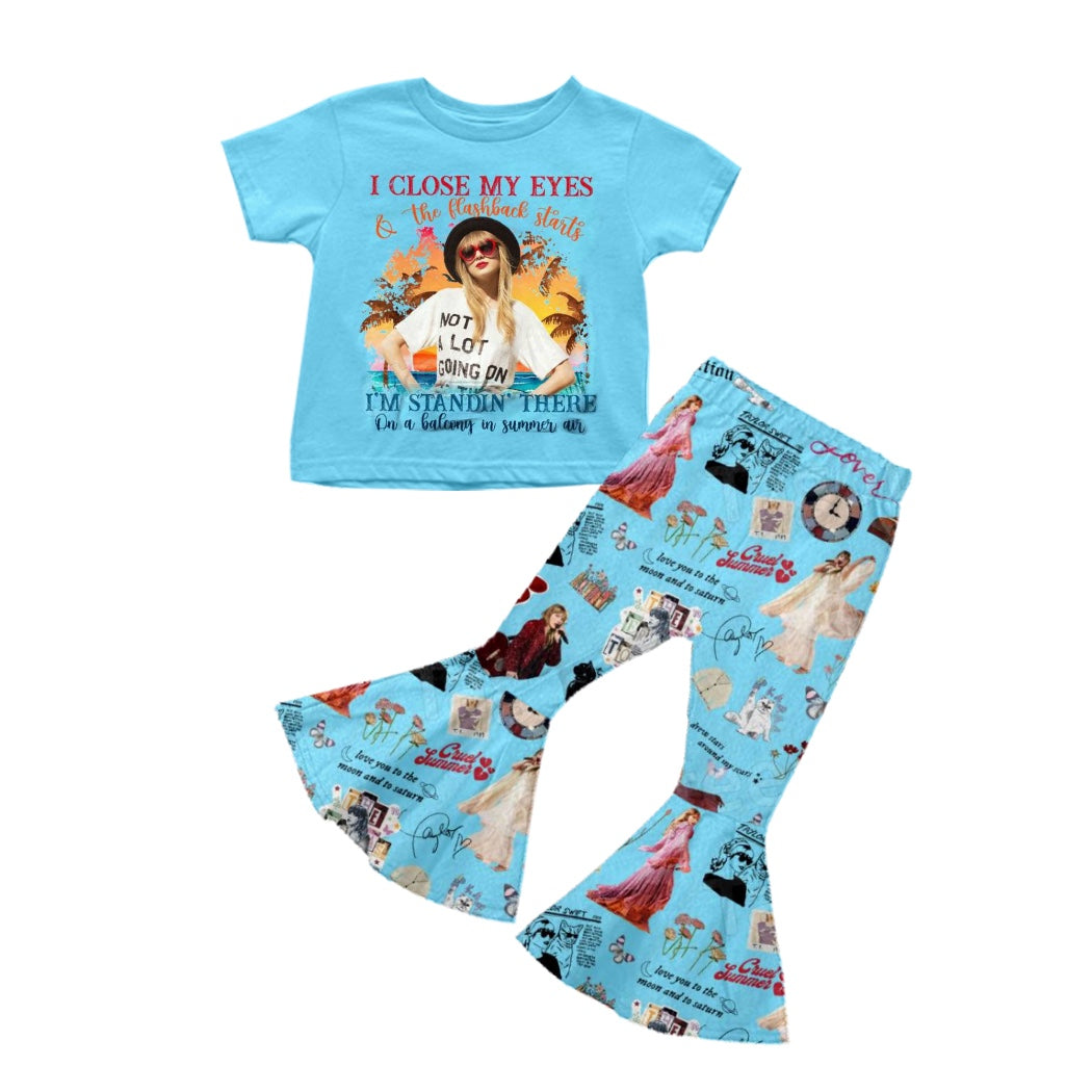 (Custom Design Preorder MOQ 5) I Close My Eyes Singer Design Girls Clothes Set