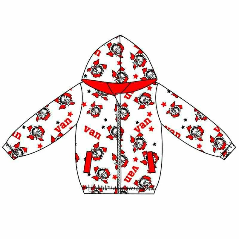 (Custom Design Preorder MOQ 5) Team's VAN Print Pockets Boys Long Sleeve Zipper Jackets Top