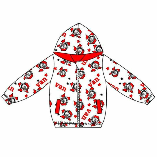 (Custom Design Preorder MOQ 5) Team's VAN Print Pockets Boys Long Sleeve Zipper Jackets Top