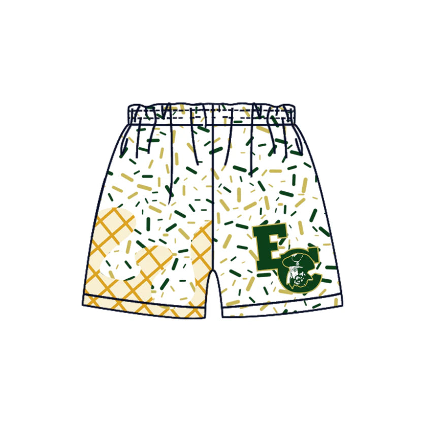 (Custom Design Preorder MOQ 5 Each Design) Team's EC Sprinkles Print Summer Bottom Shorts Mom and Me Matching Clothes