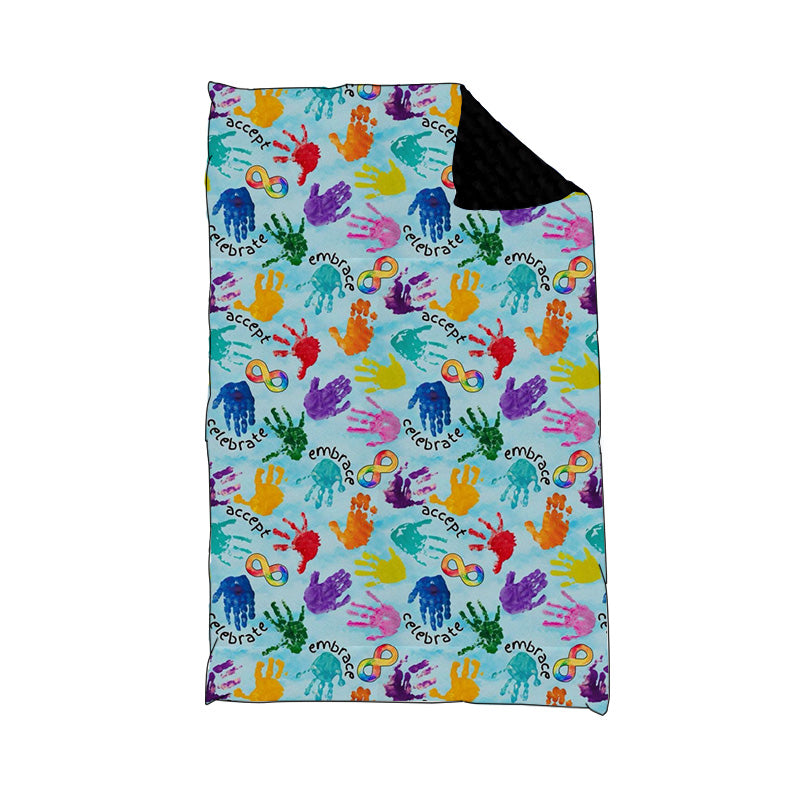 (Custom Design Preorder MOQ 5) Colorful Autism Embrace Print Baby Blanket