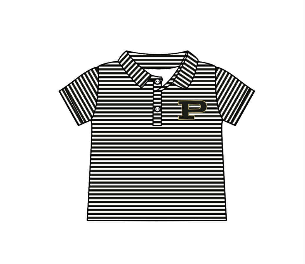 (Custom Design Preorder MOQ 5 ) Team's PURDUE Print Boys Polo Tee Shirts Top