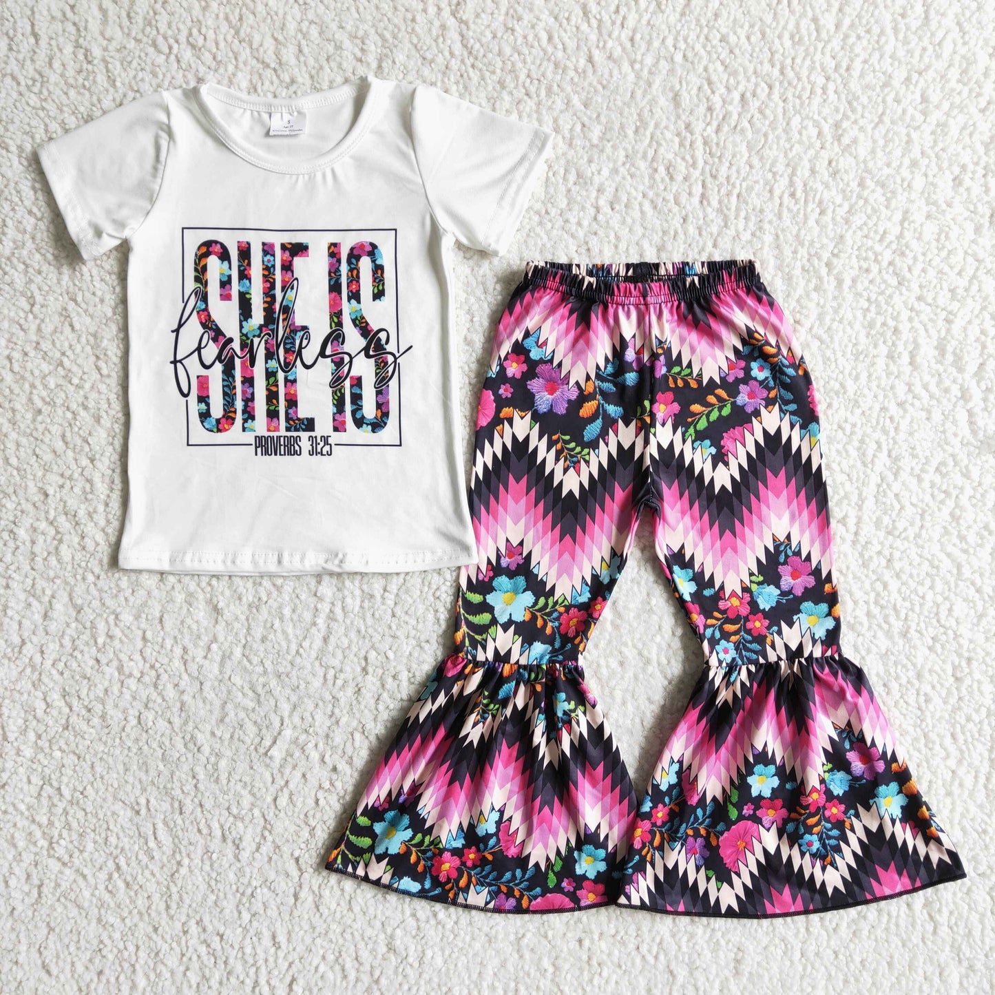 (Promotion)Short sleeve bell bottom pants outfits GSPO0041