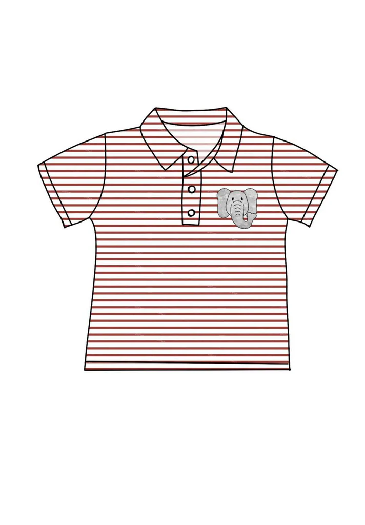 (Custom Design Preorder MOQ 5) Team's Elephant ALABAMA Print Boys Summer Polo Tee Shirts Top