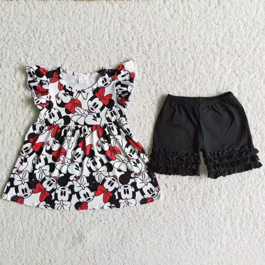 (Promotion)Flutter sleeve ruffles shorts summer outfits   D12-1