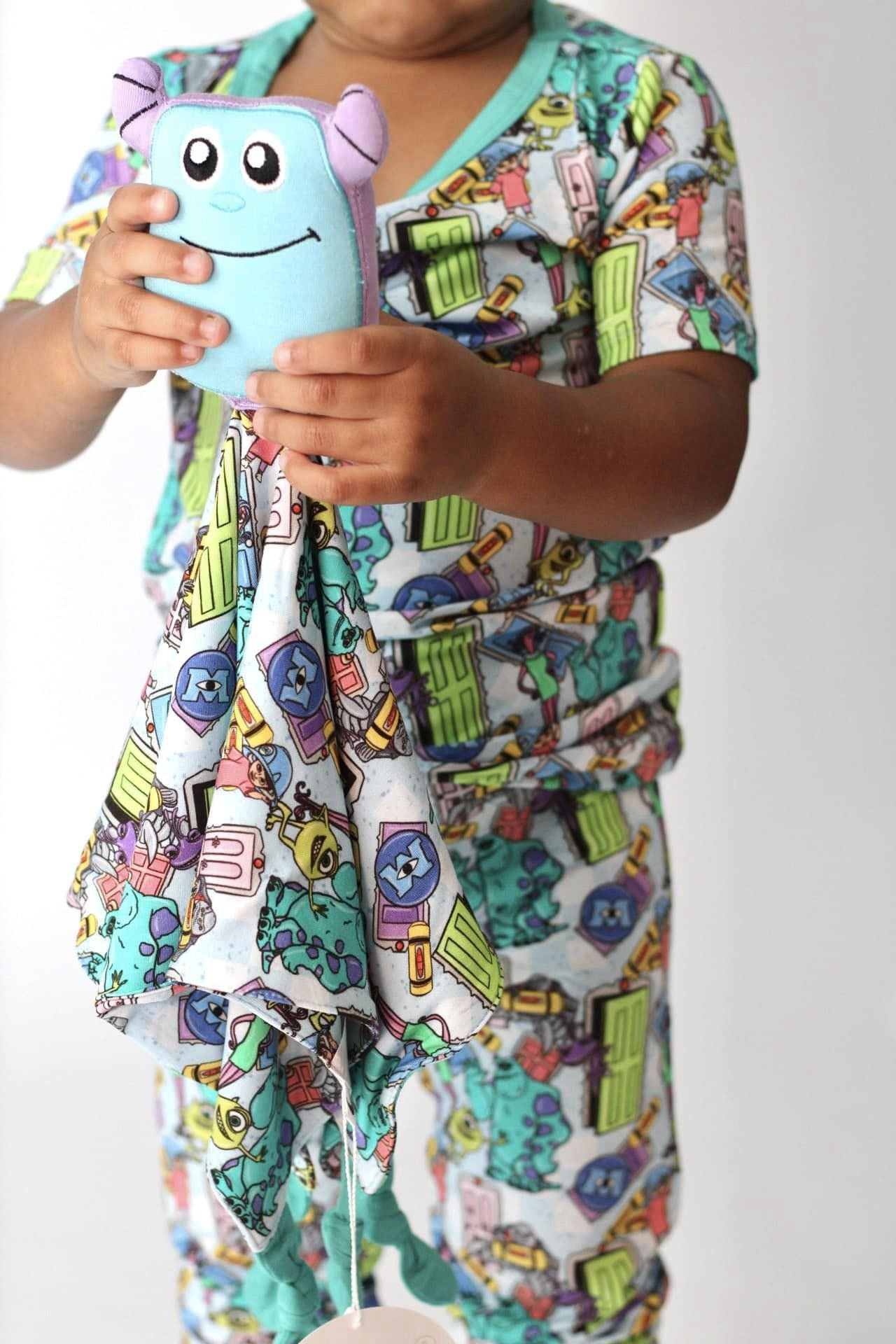 (Custom Design Preorder MOQ 5) Cartoon Monster Print Boys Summer Pajamas Clothes Set