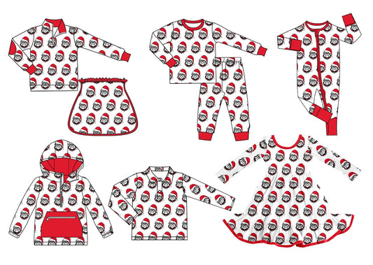 (Custom Design Preorder MOQ 5 Each Item)Team's Georgia Print Sibling Christmas Matching Clothes