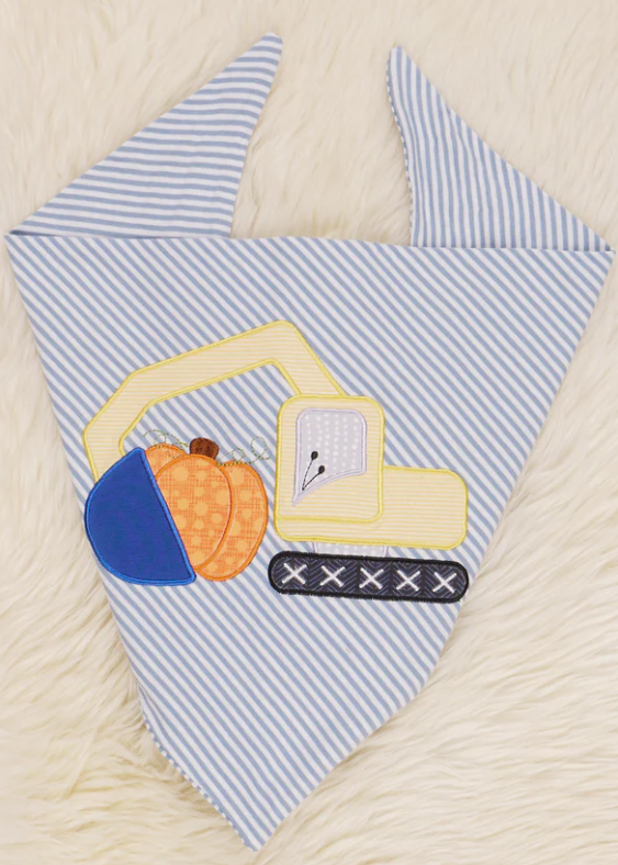 (Custom Design Preorder MOQ 5) Digger Pumpkin Print Collar Doggy Bandana