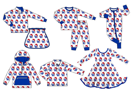 (Custom Design Preorder MOQ 5 Each Item)Team's Kentucky Print Sibling Christmas Matching Clothes