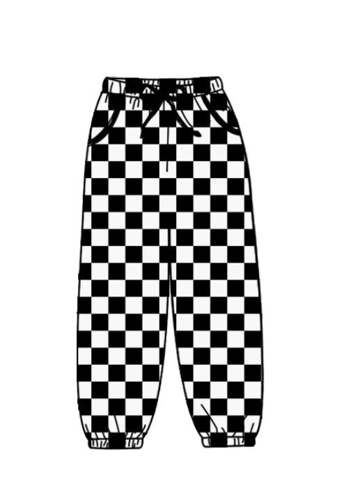 (Custom Design Preorder MOQ 5 Each Item) 6 Colors Plaid Print Adult Bottom Joggers Pockets Pants