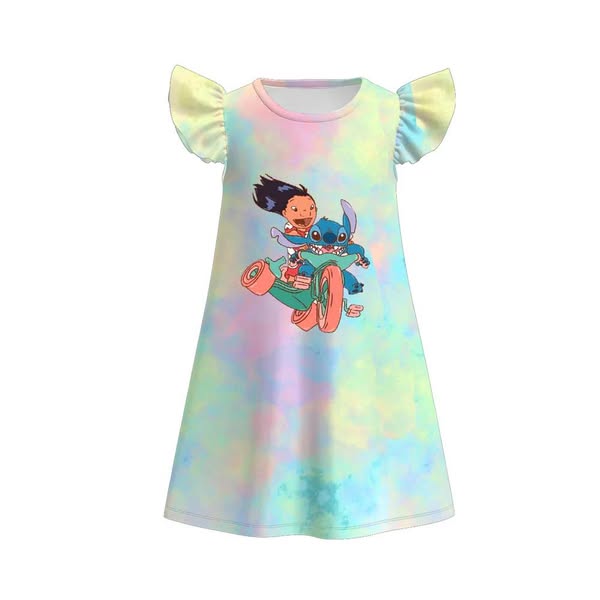 4.7(Custom Design Preorder MOQ 5 Each Design) Cartoon Stitc* Print Girls Summer Matching Clothes Sisters Wear