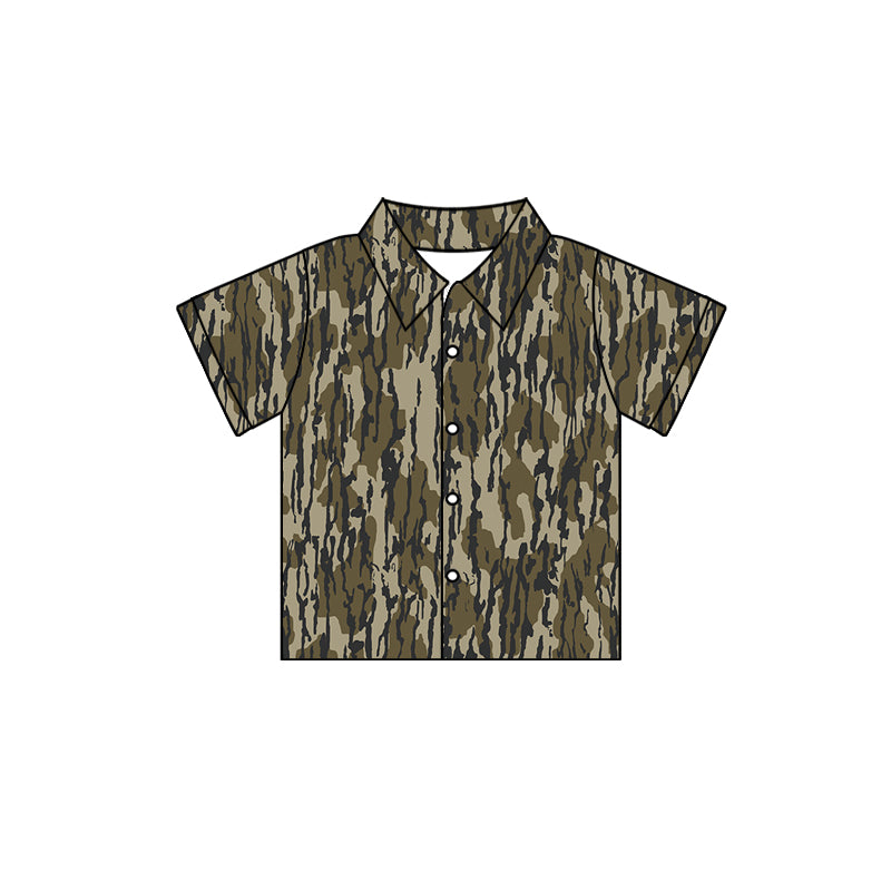 (Custom Design Preorder MOQ 5) Camo Print Boys Summer Tee Shirts Top