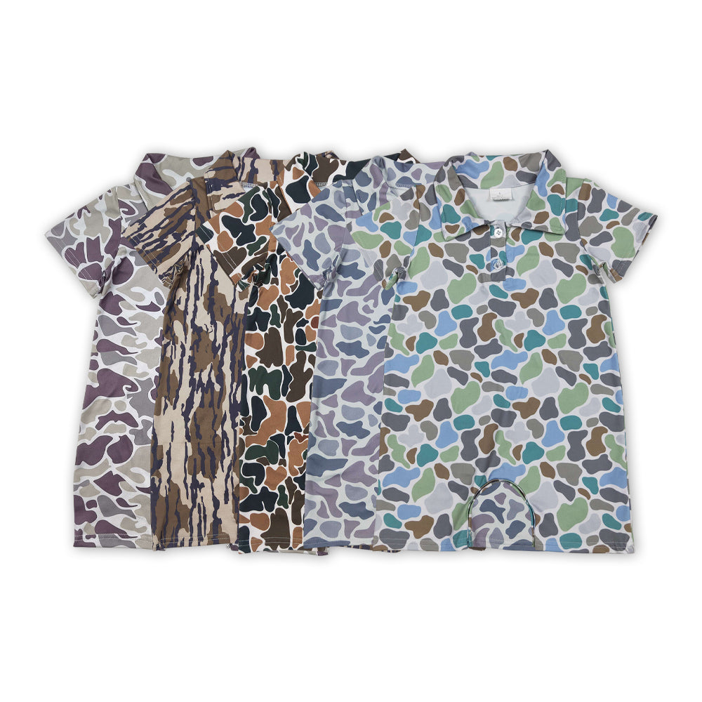 5 Colors Camo Print Baby Boys Summer Romper Brothers Wear