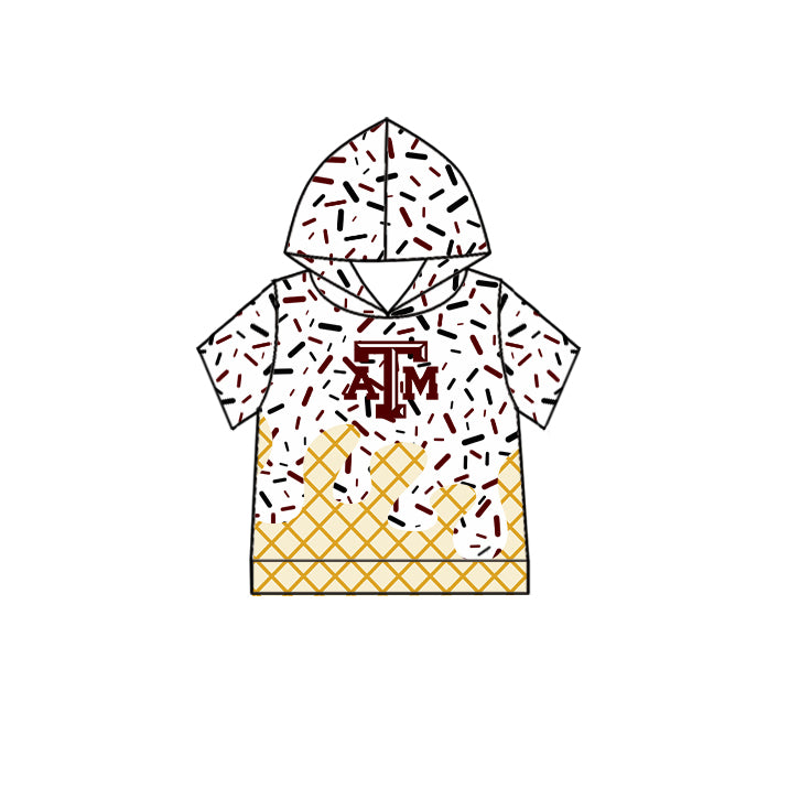 (Custom Design Preorder MOQ 5 Each Item)Team's Texas A&M Sprinkles Print Sibling Matching Clothes