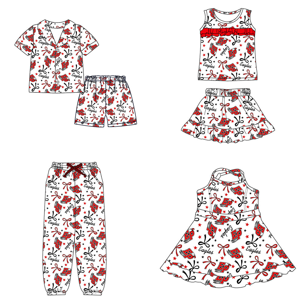 (Custom Design Preorder MOQ 5 Each Item)Team's EP Eagles Print Family Matching Clothes