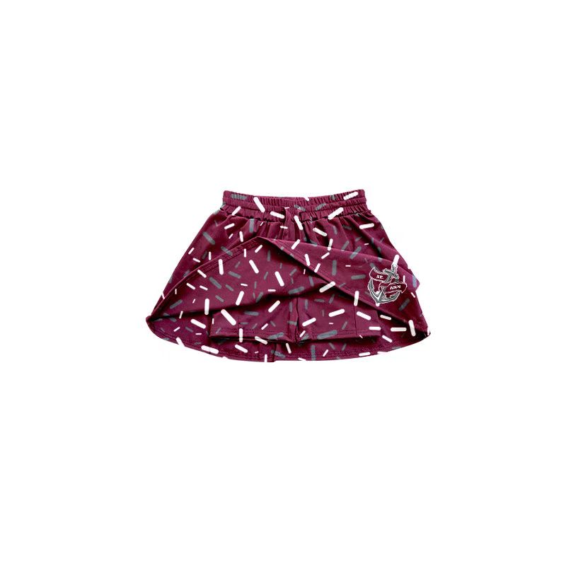 (Custom Design Preorder MOQ 5 Each Item) Team's Wine Sprinkles Print Summer Bottom Skirts Shorts Mom and Me Matching Clothes