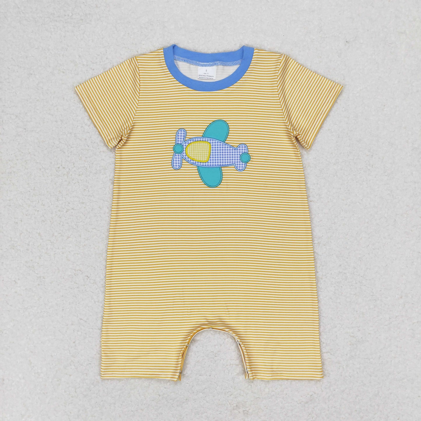 Plane Embroidery Stripes Print Brothers Summer Matching Clothes