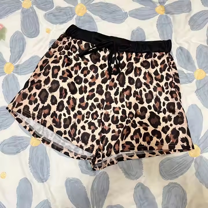 (Custom Design Preorder MOQ 5) Leopard Print Kids Summer Bottom Shorts