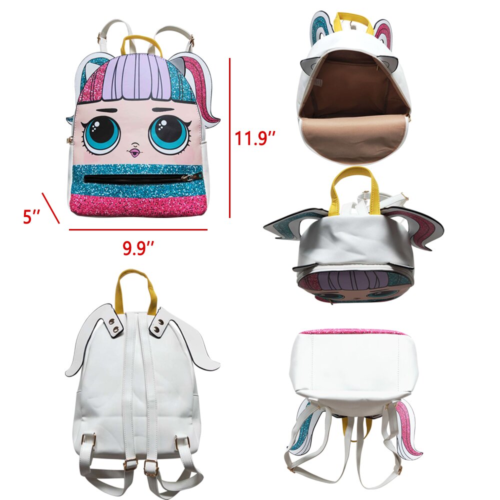 BA0133 Baby Girls Bags Cartoon Head Backpack