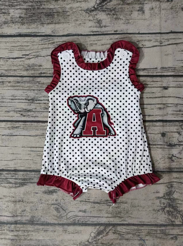 (Custom Design Preorder MOQ 5) Team's ALABAMA Print Baby Girls Summer Romper